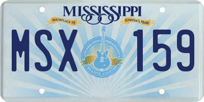 MS license plate MSX159