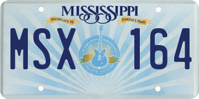 MS license plate MSX164