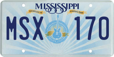 MS license plate MSX170