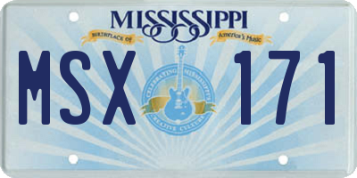 MS license plate MSX171