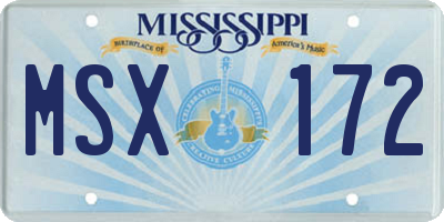 MS license plate MSX172