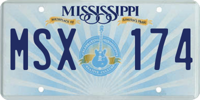 MS license plate MSX174