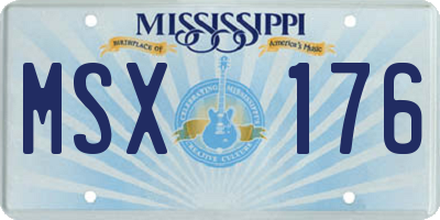 MS license plate MSX176