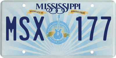 MS license plate MSX177