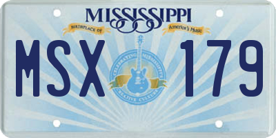 MS license plate MSX179