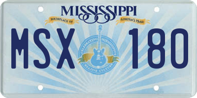 MS license plate MSX180