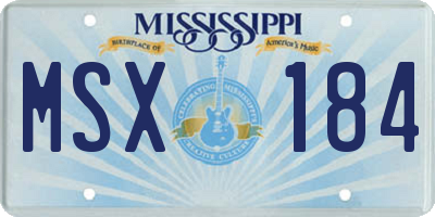MS license plate MSX184