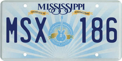 MS license plate MSX186