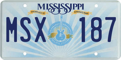 MS license plate MSX187