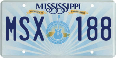 MS license plate MSX188