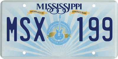 MS license plate MSX199