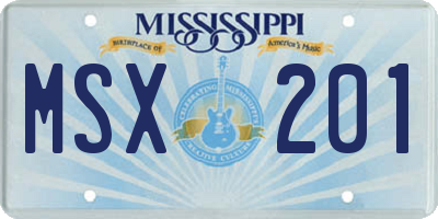 MS license plate MSX201