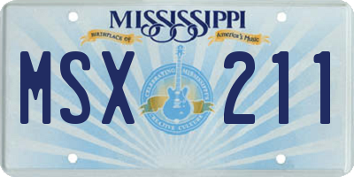 MS license plate MSX211