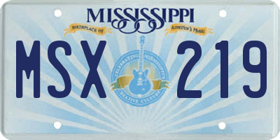 MS license plate MSX219