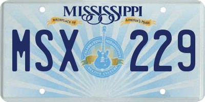MS license plate MSX229