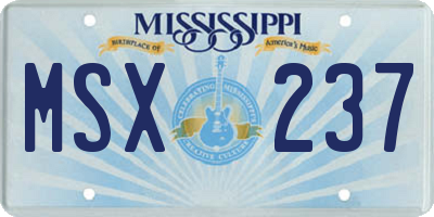MS license plate MSX237
