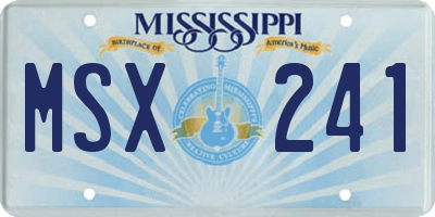 MS license plate MSX241