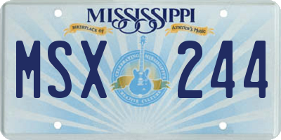 MS license plate MSX244
