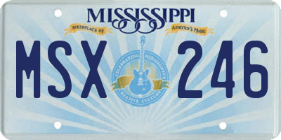 MS license plate MSX246