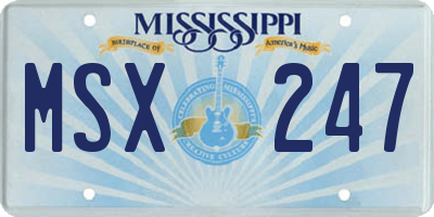 MS license plate MSX247
