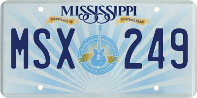 MS license plate MSX249