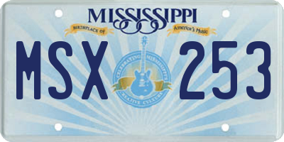 MS license plate MSX253