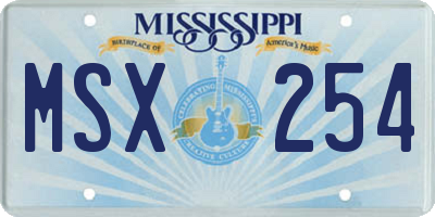 MS license plate MSX254