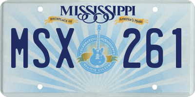 MS license plate MSX261