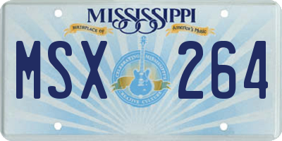 MS license plate MSX264