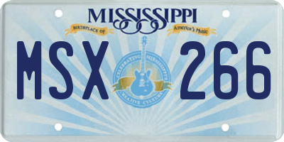 MS license plate MSX266