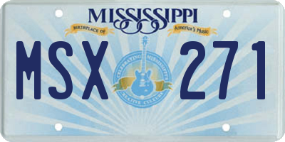 MS license plate MSX271