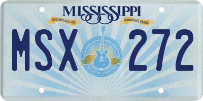 MS license plate MSX272