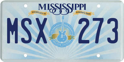 MS license plate MSX273