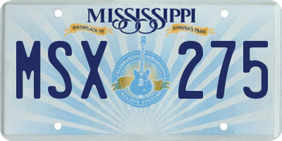 MS license plate MSX275
