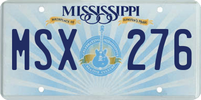 MS license plate MSX276