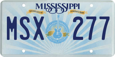 MS license plate MSX277