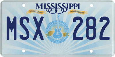 MS license plate MSX282