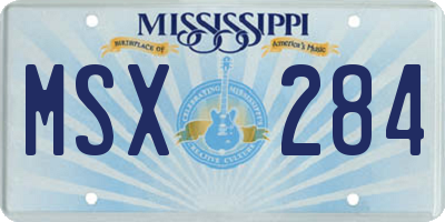 MS license plate MSX284