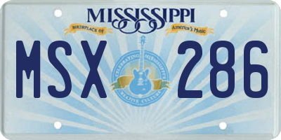 MS license plate MSX286