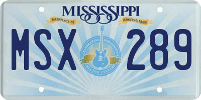 MS license plate MSX289