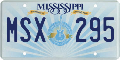 MS license plate MSX295