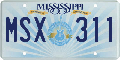 MS license plate MSX311