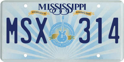 MS license plate MSX314