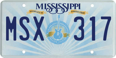 MS license plate MSX317