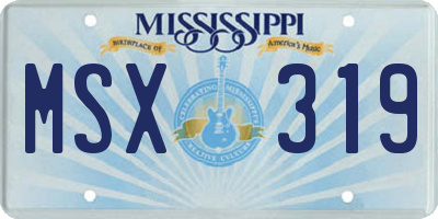 MS license plate MSX319