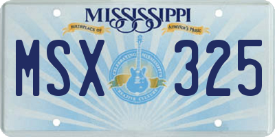 MS license plate MSX325