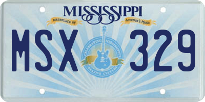 MS license plate MSX329