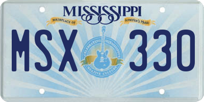 MS license plate MSX330