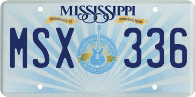 MS license plate MSX336