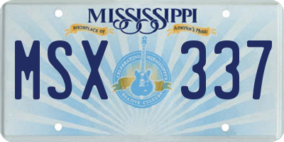 MS license plate MSX337